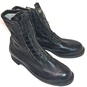 Vintage 80s Bilt Rite Black Zippered Lace-up Service Boots Size Mens 11